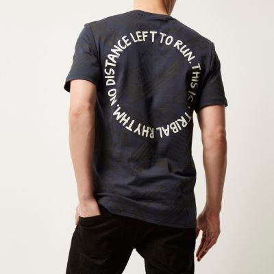Navy RAREGOODS.CO print t-shirt